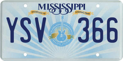 MS license plate YSV366