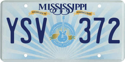 MS license plate YSV372