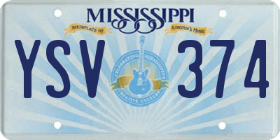 MS license plate YSV374