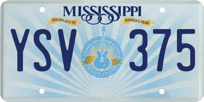 MS license plate YSV375