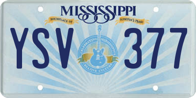 MS license plate YSV377