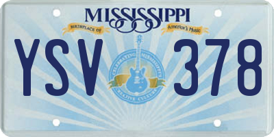 MS license plate YSV378