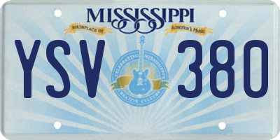MS license plate YSV380