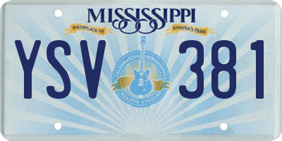 MS license plate YSV381