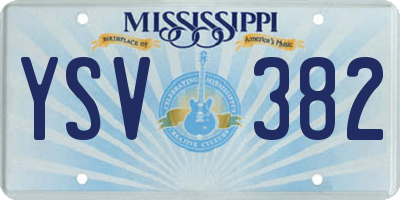 MS license plate YSV382