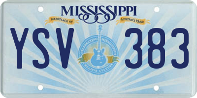 MS license plate YSV383