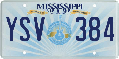 MS license plate YSV384