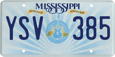 MS license plate YSV385