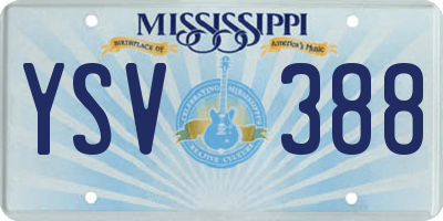 MS license plate YSV388