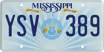 MS license plate YSV389