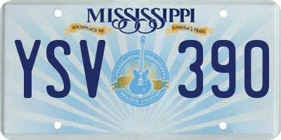 MS license plate YSV390