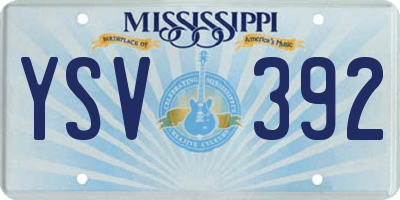 MS license plate YSV392