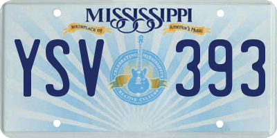 MS license plate YSV393