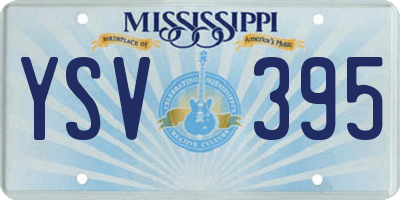 MS license plate YSV395