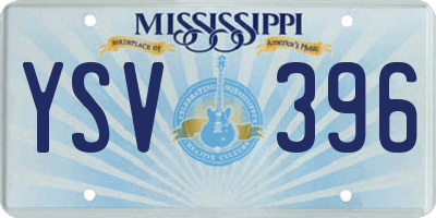 MS license plate YSV396