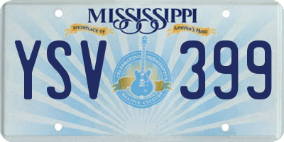 MS license plate YSV399