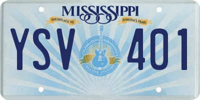 MS license plate YSV401