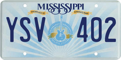 MS license plate YSV402