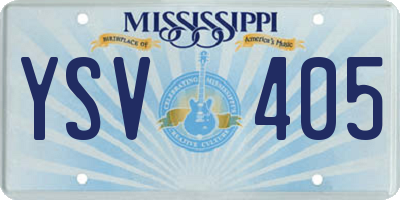 MS license plate YSV405