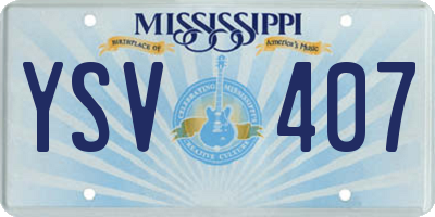 MS license plate YSV407