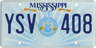 MS license plate YSV408