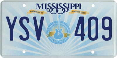 MS license plate YSV409