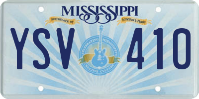 MS license plate YSV410