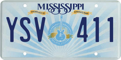 MS license plate YSV411