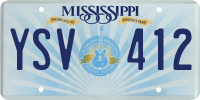 MS license plate YSV412