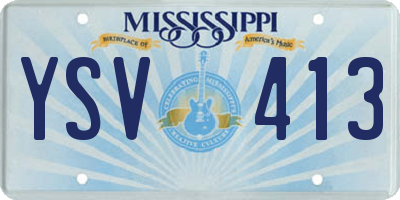 MS license plate YSV413