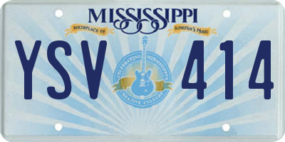 MS license plate YSV414