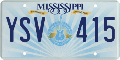 MS license plate YSV415