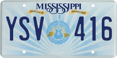 MS license plate YSV416