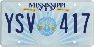 MS license plate YSV417