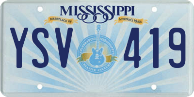 MS license plate YSV419