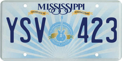 MS license plate YSV423