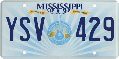 MS license plate YSV429