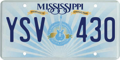 MS license plate YSV430