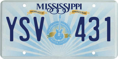 MS license plate YSV431