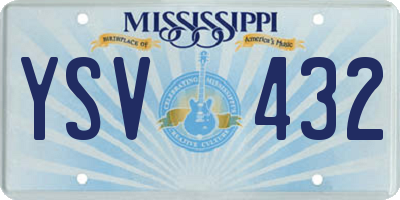 MS license plate YSV432