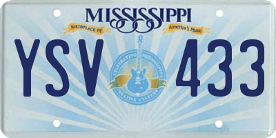 MS license plate YSV433