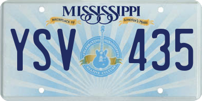 MS license plate YSV435