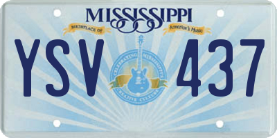 MS license plate YSV437