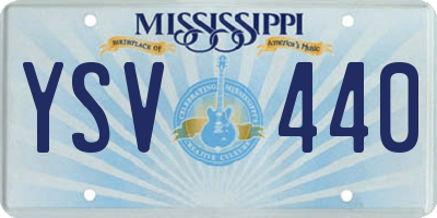 MS license plate YSV440