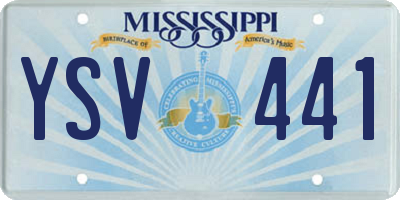 MS license plate YSV441