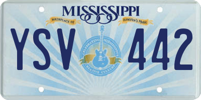 MS license plate YSV442