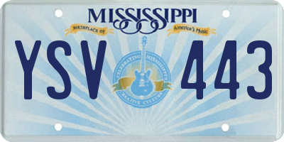 MS license plate YSV443