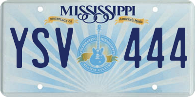MS license plate YSV444