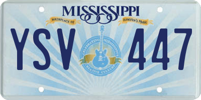 MS license plate YSV447