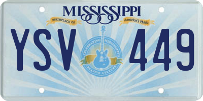 MS license plate YSV449